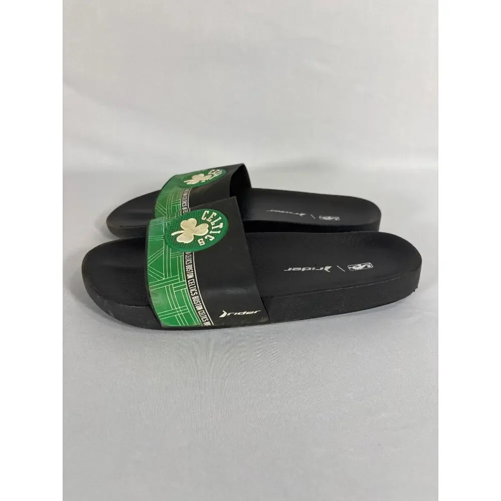 Rider x NBA Boston Celtics Slide Sandals Black Green Men's 9